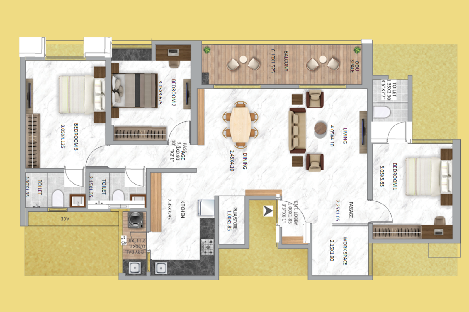 1 BHK + 2 BHK SMALL TYPE 1 JODI FLAT