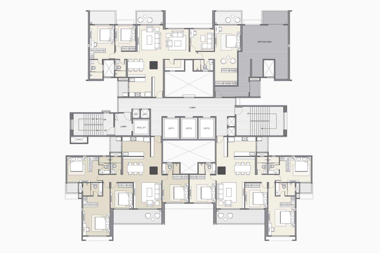 4th, 9th, 14th, 19th & 24th Floors