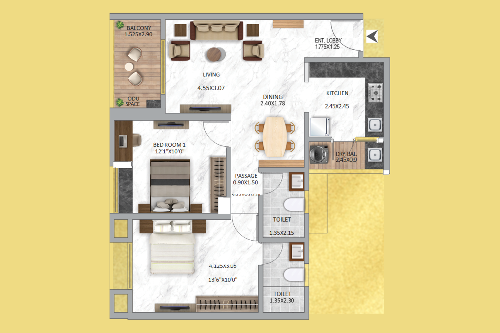 2 BHK SMALL TYPE 2
