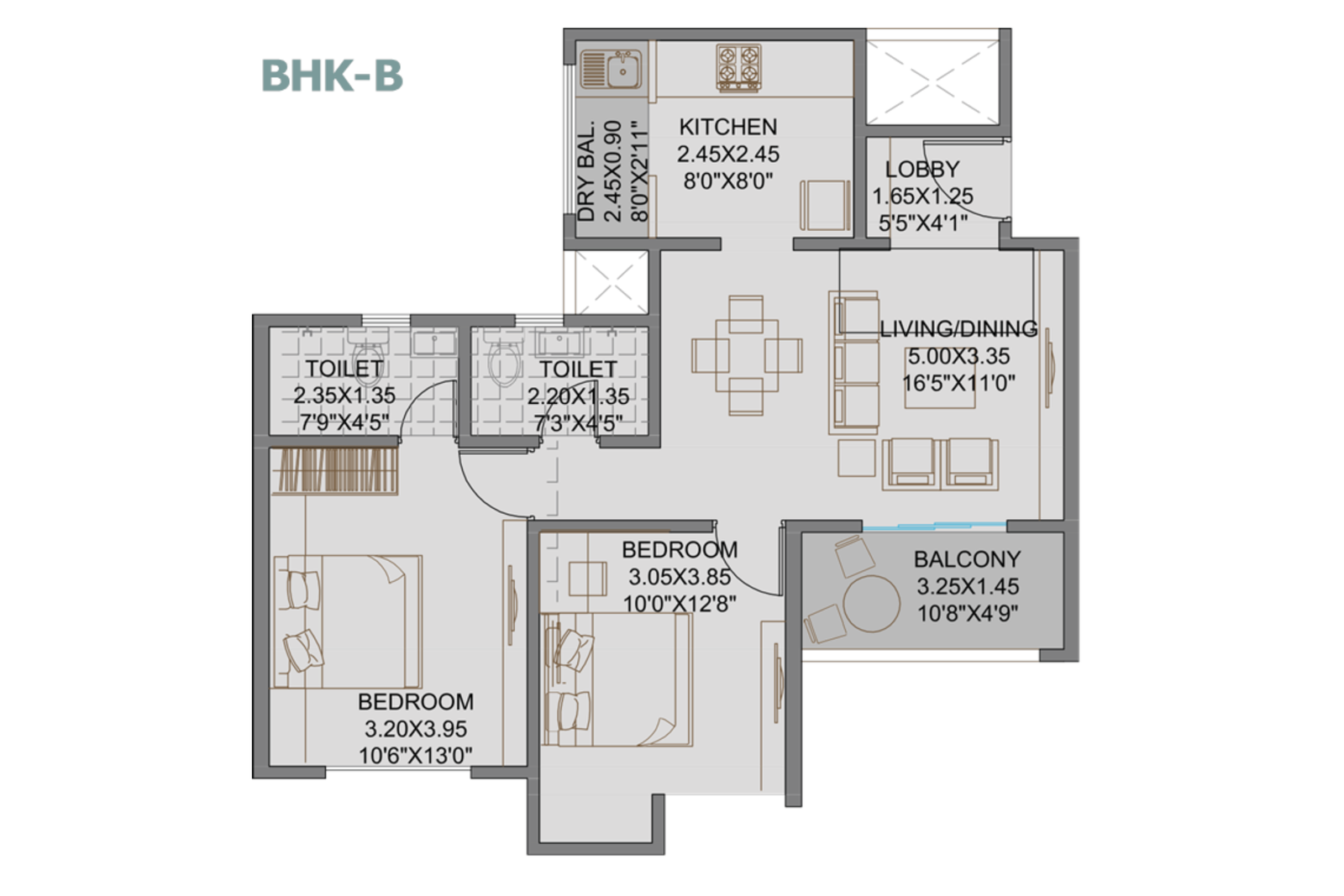 2 BHK -B
