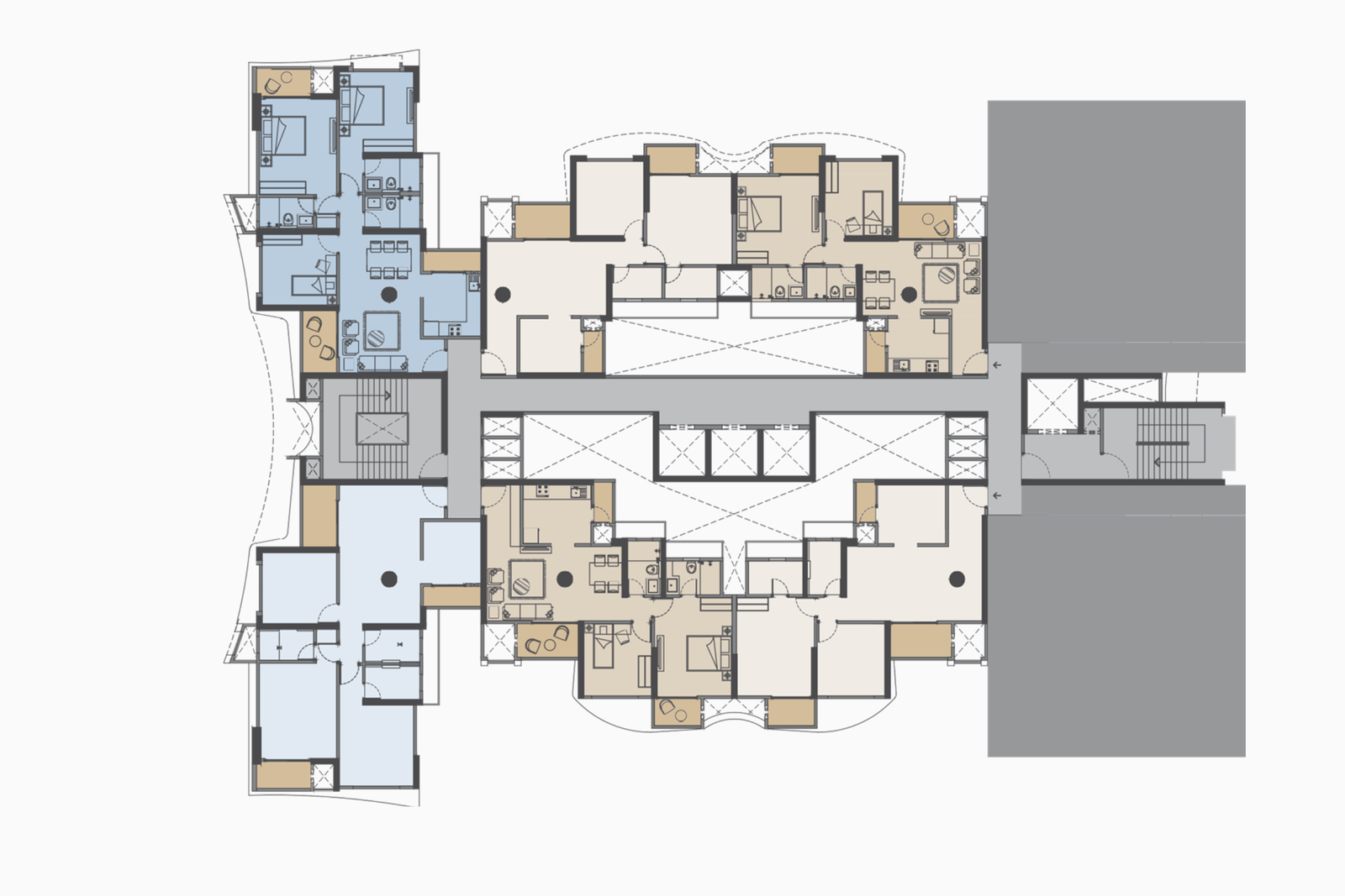 TOWER-1   BALCONY 2.45 X 1.22 8'0" X 4'0"   DUCT   Typical Floor Nos. - 2, 3, 4, 6, 7, 8, 9, 11, 12, 13, 14, 16, 17, 18, 19, 21, 22, 23, 24, 26, 27, 28 29, 31, 32, 33, 34 & 35