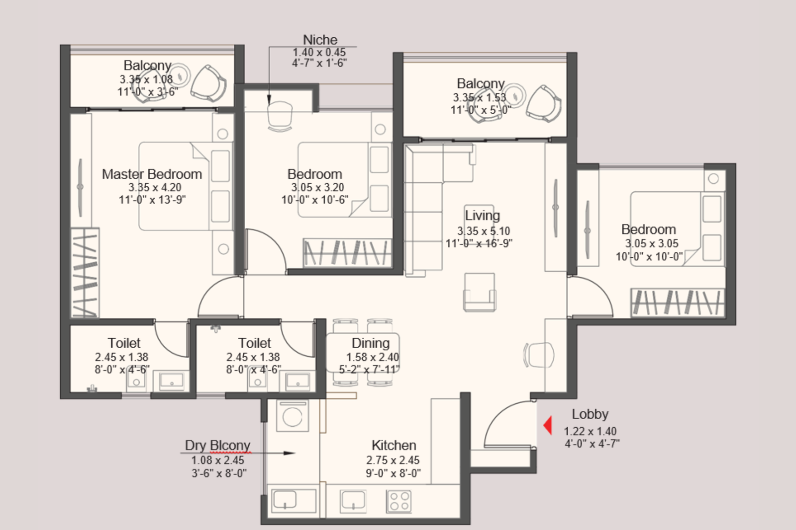 3 BED Premium - B