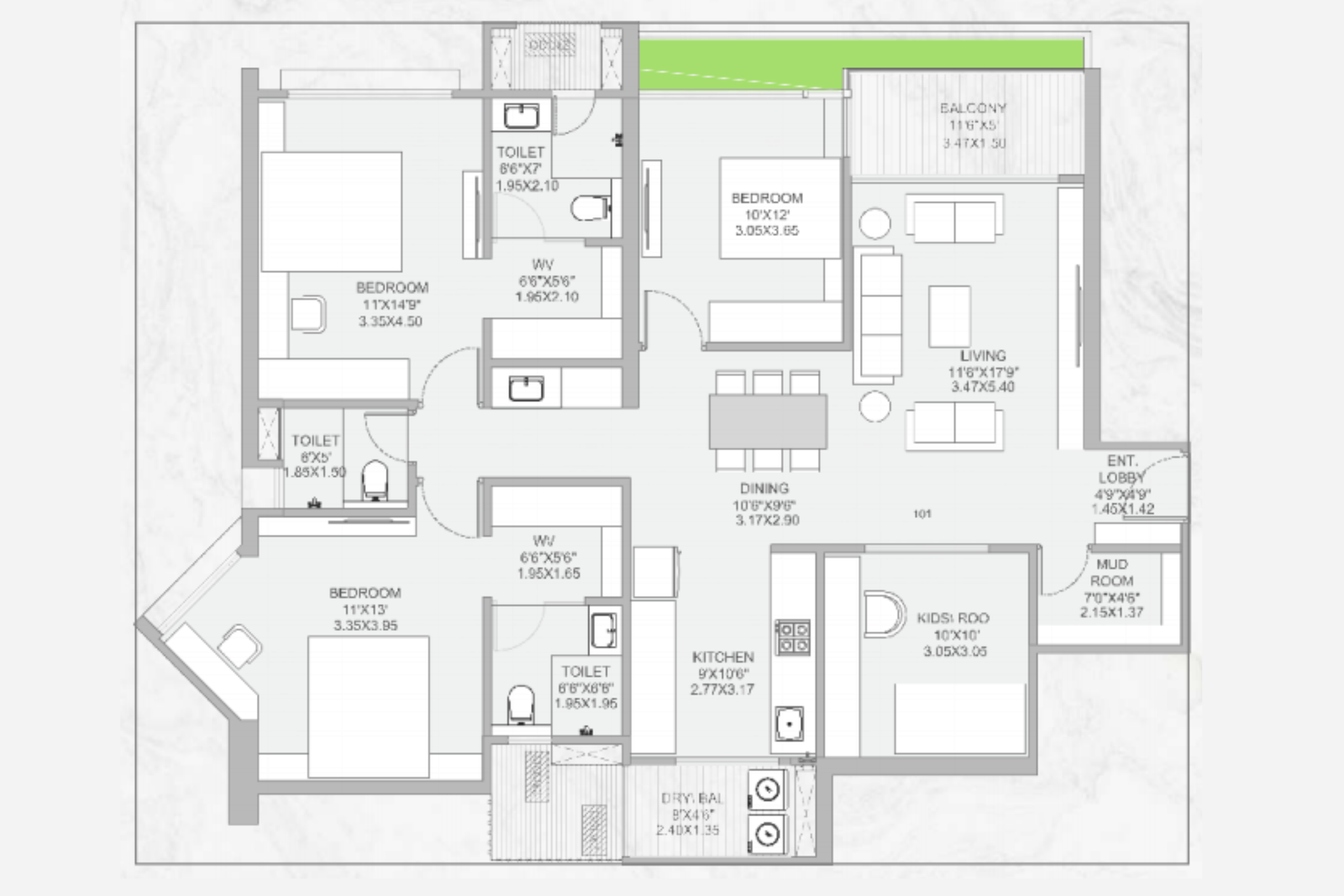 4 BHK Unit A Type