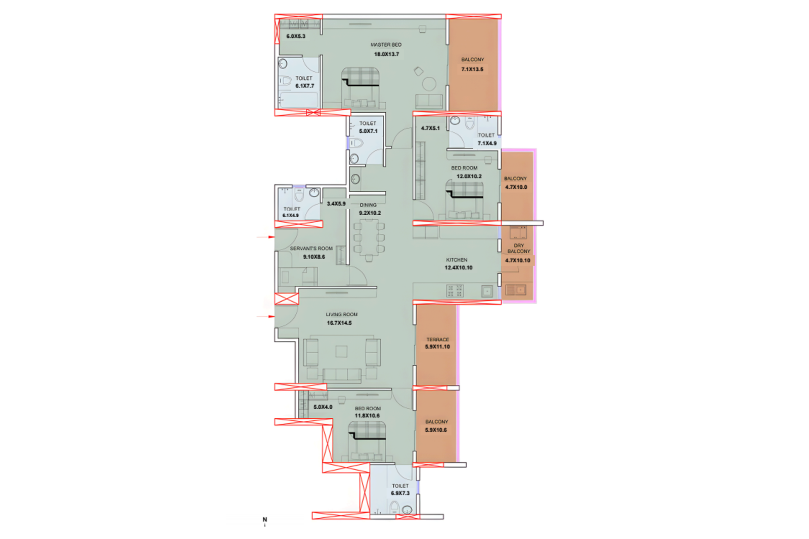 4 BHK LAYOUT TYPE-2