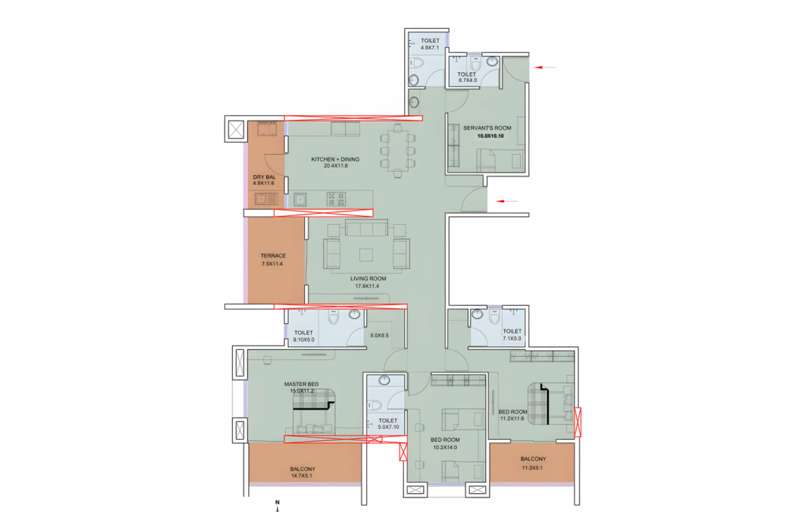 4 BHK LAYOUT TYPE-1